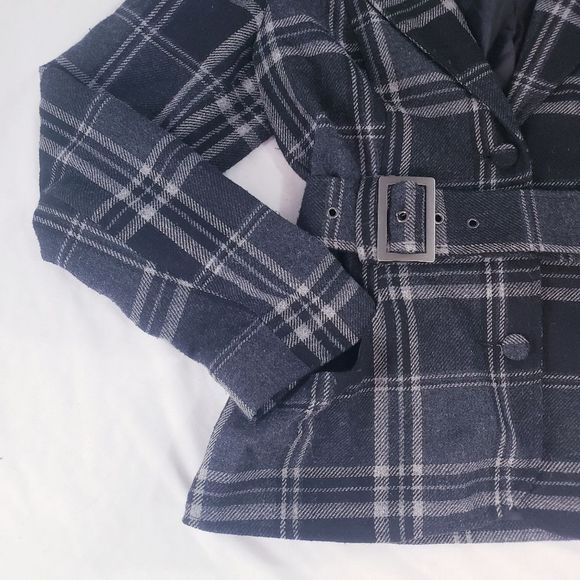 Smart Set Plaid Wool Pea Coat - Picture 13 of 15